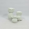 Lovely Owl White Glazed Home Decoration